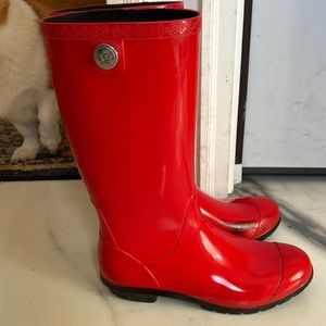 Red ugg rain boots